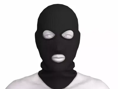 Balaclava mask black game ready Low-poly 3D model