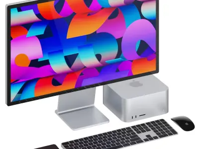 Apple Studio Display and Mac studio full set 3D model