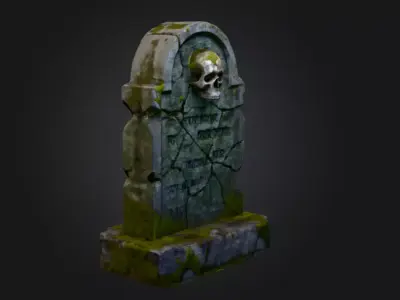 Cursed Grave Monument Low-poly 3D model