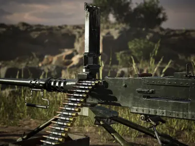 Game Ready M2A1 Browning Machine Gun 3d model  Low-poly 3D model