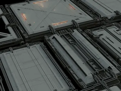  26 Sci fi Industrial panel Kitbash 3D model