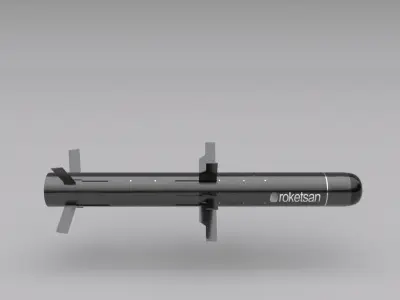 Omtas anti-tank missile Low-poly 3D model