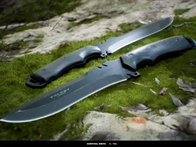 Survival Knife - PBR 3D model Low-poly 3D model