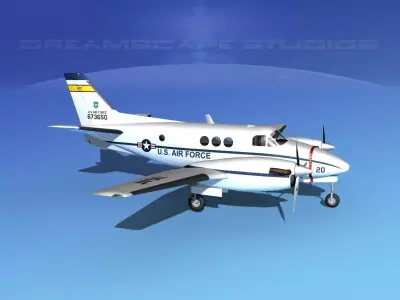 Beechcraft C-6 King Air V03 USAF 3D model