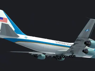 Air Force One Landing Scene 3D model