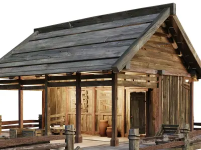 Old Lake House 23 PBR 4K GameReady Low-poly 3D model