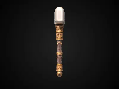 Stylized Dwarf Sword - Stonegrip - Game Ready Free 3D model