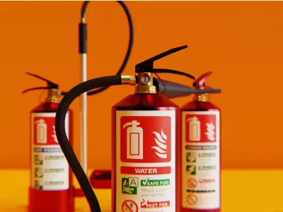 Emergency Set - Fire Extinguisher  Free 3D model