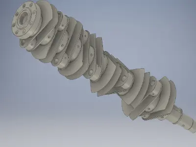 Crankshaft 10 Transverse 3D model