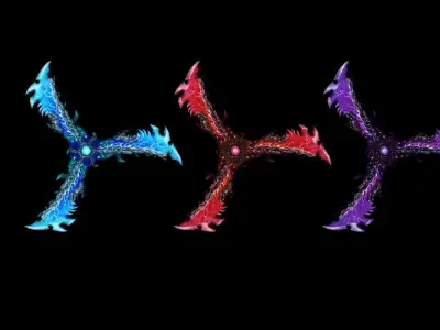 Frozen Bone Chakram Low-poly 3D model