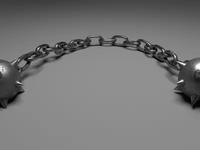 Mace on a chain Low-poly 3D model