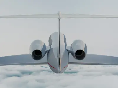 Gulfstream G450 Private Jet Low-poly 3D model