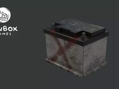 Car Battery - Dirty Graffitied Low-poly 3D model