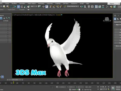 Realistic Animated White Dove Low-poly Low-poly 3D model