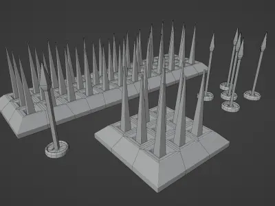 Low-Poly Spikes Traps Low-poly 3D model