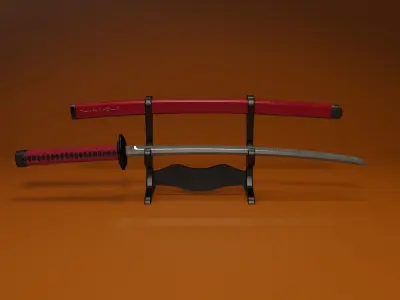 KaTaNa-2 samurai sword Low-poly 3D model