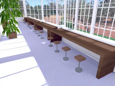 Work Bar Table SHC Quick Office LM Low-poly 3D model