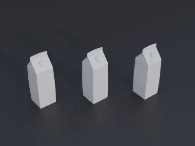 Milk Packaging Carton Low-poly 3D model
