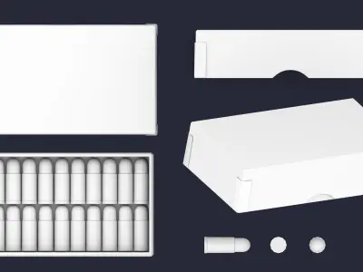 Revolver cartridges Low-poly 3D model