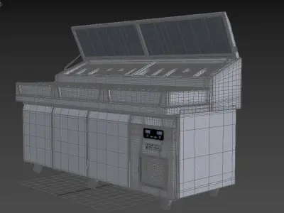 U-Line Pizza Prep Table Refrigerators Ucpt588-Ss61A 3D model
