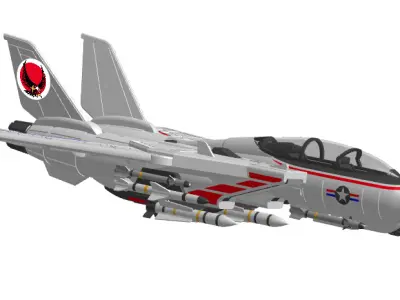 GI JOE SKYSTRIKER F14 ASSEMBLED PARTS 3D print model