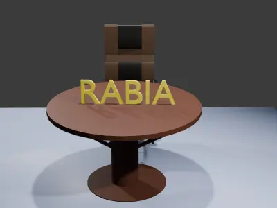 3D Round chair with table modern furniture model Free 3D model
