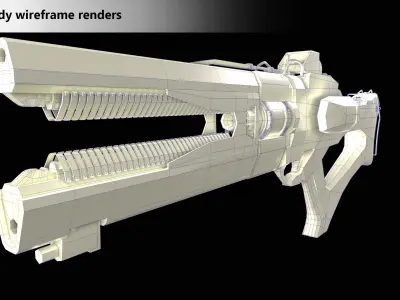 Xeno Rail Gun - A Concept 3D Weapon Low-poly 3D model