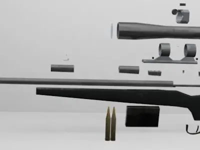 Hunting Rifle Free low-poly 3D model