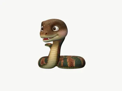 Realistic Cute 3D Snake Character 3D model