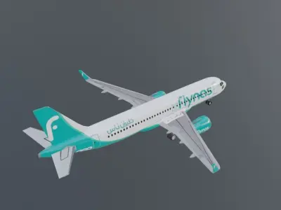 Flynas Airbus a320neo 3d model Low-poly 3D model