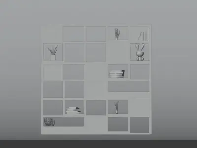 Bookshelve 3D Model bookcase with bookshelves and shelves Free 3D model