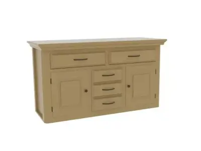 Canterbury Oak Large Sideboard Free Free low-poly 3D model
