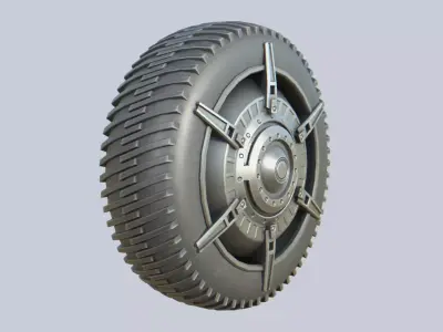 Scifi wheel Low-poly 3D model