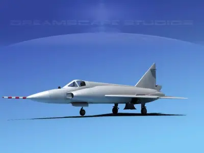 onvair F-102 Delta Dagger Bare Metal 3D model