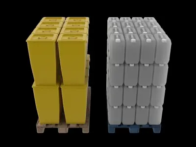 Container Pallets Wrapped Low-poly 3D model