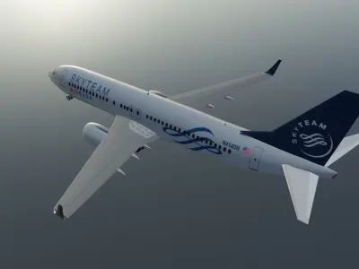 Delta airlines skyteam boeing 737-800 Low-poly 3D model