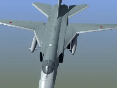 Su24 Fencer Bomber Low-poly 3D model