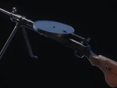 DP-27 Machine Gun Low-poly 3D model
