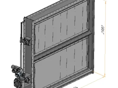 Flue gas valves 3000x3000mm 3D model
