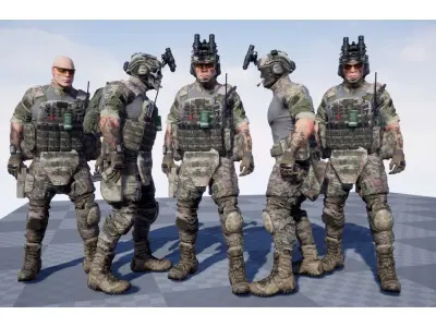 MODULAR SOLDIER PACK Low-poly 3D model