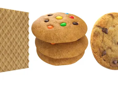 Three Cookies Collection 3D model