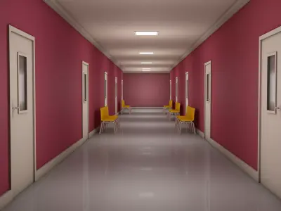 Hospital Corridor Hallway 3D model
