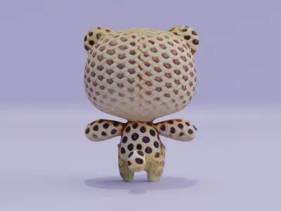 Amigurami Cheetah Fluffy Yarn Toy Low-poly 3D model