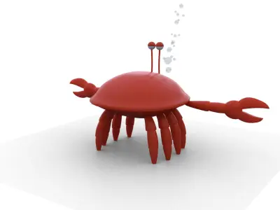  Crab Cartoon Low-poly 3D model