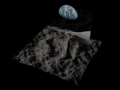 basic moon surface scene 1 3D model