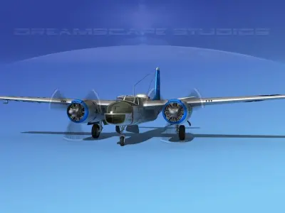 Douglas B-26C Invader V08 USAF 3D model