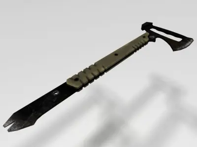 Tactical tomahawk with crowbar melee weapon Free low-poly 3D model