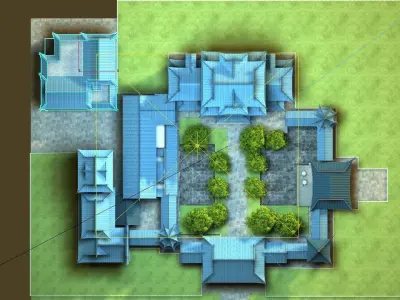 Asian antique courtyard 3D model