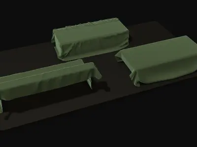 Three tarpaulin covers Free 3D model