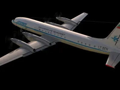 Il-18 turbopropeller airliner 3D model